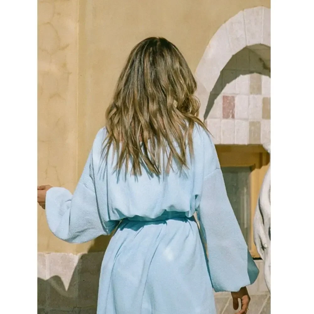 Saboluxe Light Blue Aioki Corset Dress U.S Size 0 Babydoll Lined NWT - Picture 2 of 11